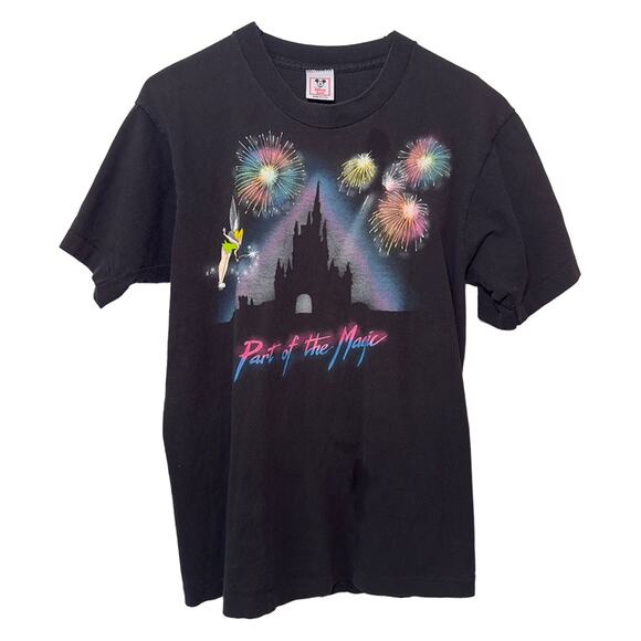 Vintage Disney Parks Magic Kingdom Tinker Bell Fireworks Graphic T-Shirt Large - Picture 1 of 7